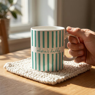 Papa-Tasse benutzerdefinierte gestreifte Kind Name Kaffeetasse