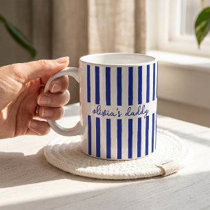 Papa-Tasse mit individuellem Streifen-Design und K Kaffeetasse