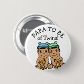 Papa to be of Twins, Hispanic Baby Show Button (Vorne & Hinten)