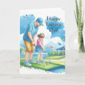 Papa / Tochter Mini Golf Card Karte (Vorderseite)