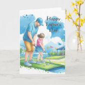 Papa / Tochter Mini Golf Card Karte (Gelbe Blume)