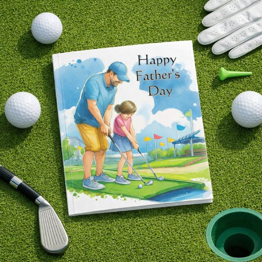 Papa / Tochter Mini Golf Card Karte