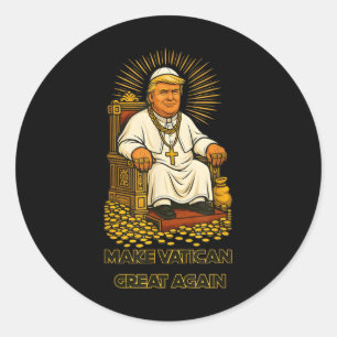 Papa Trump Spaß Design mit Papstvestments Runder Aufkleber