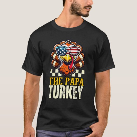 Papa Turkey Vater Dinner Group passend Familiendan T-Shirt (Vorderseite)