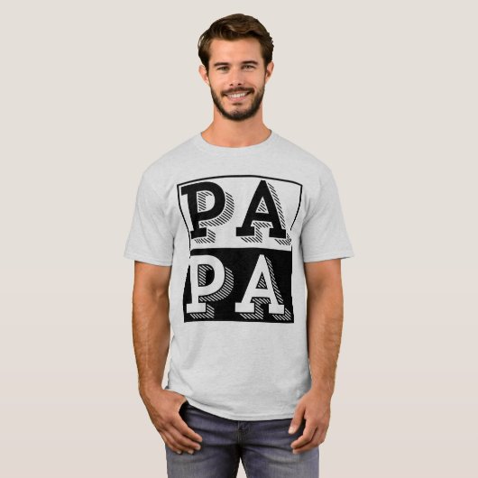 PAPA TYPOGRAFIE VATER DAY GIFT T-Shirt (Vorne ganz)