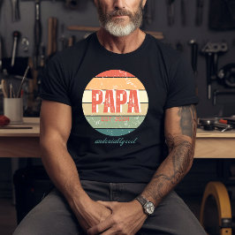 Papa Unbestreitbar Cool Retro Sun T - Shirt