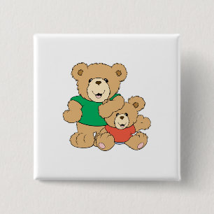 Papa und Babyjungenbär Button