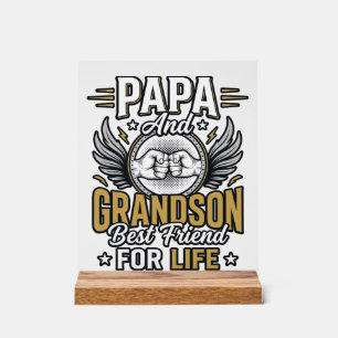 Papa und Enkel bester Freund fürs Leben-Shirt-Desi Acrylschild