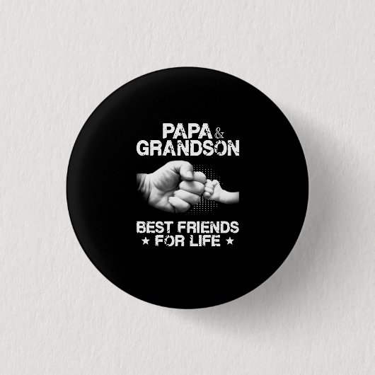 Papa und Grandson Beste Lebensfreunde Shirt Button (Vorderseite)