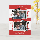 Papa und ich rotes und weißes Foto Karte (Gelbe Blume)