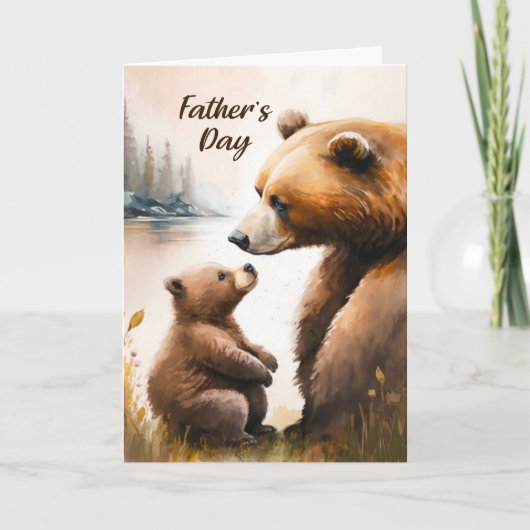 Papa und kleiner Bär zum Vater Karte (Vorderseite)