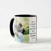 Papa und Tochter Foto Santa Sitze am Feuer Tasse (Vorderseite Links)