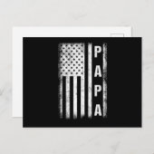 Papa USA Flag Father Dad Daddy Fathers Day Family Postkarte (Vorne/Hinten)