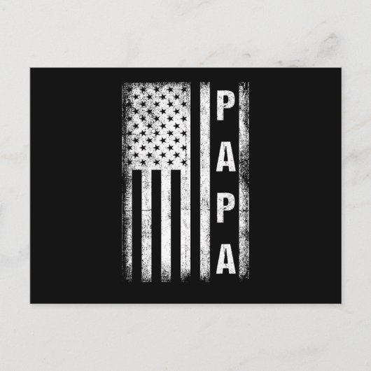 Papa USA Flag Father Dad Daddy Fathers Day Family Postkarte (Vorderseite)