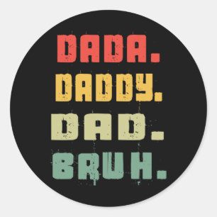 Papa Vater Bruh Vatertag Vintage Lustiger Vater Runder Aufkleber