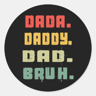 Papa Vater Bruh Vatertag Vintage Lustiger Vater Runder Aufkleber