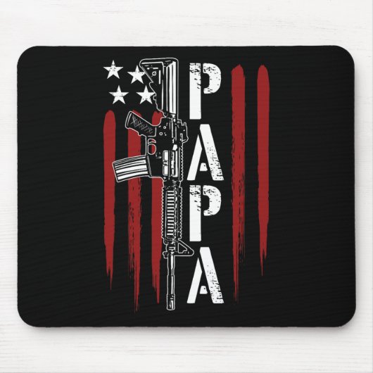 Papa Vater Daddy Ar-15 Gun Patriotic Fat Mousepad (Vorne)