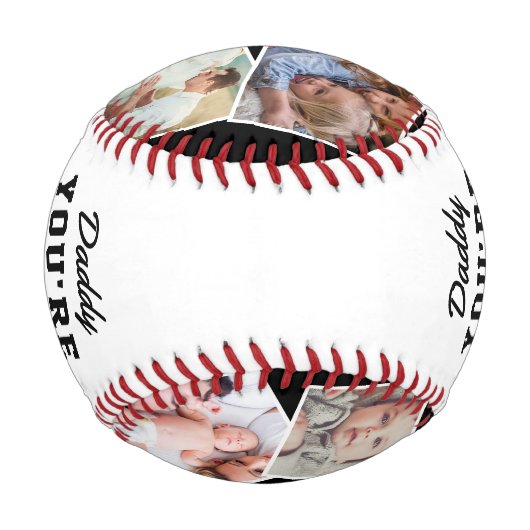 Papa Vatertag Foto Baseball (Rückseite)