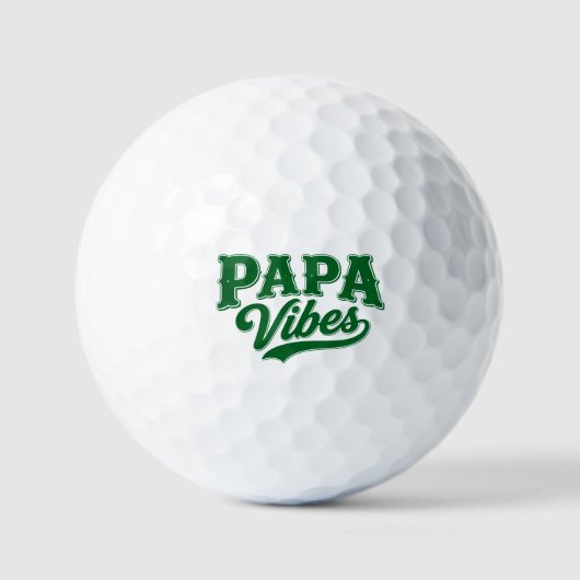 Papa Vibes Grün Retro Golfball Design (Vorderseite)