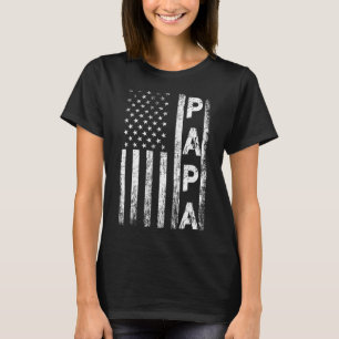 Papa Vintag American Flag Vatertag am 4. Juli T-Shirt
