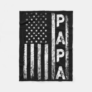 Papa Vintage Amerikanische Flagge Vater-Tag 4. Jul Fleecedecke