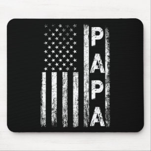 Papa Vintage Amerikanische Flagge Vatertag 4. Juli Mousepad