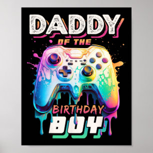 Papa vom Geburtstag Junge Matching Video Game Birt Poster