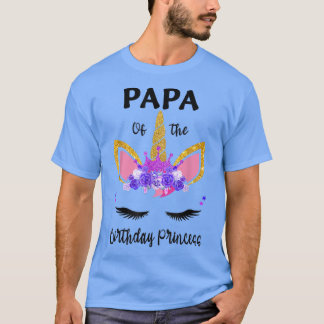 Papa vom Geburtstag Mädchen Vater Geschenk Unicorn T-Shirt