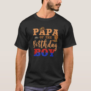 Papa vom Geburtstag Western Cowboy Thema Fami T-Shirt