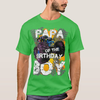 Papa vom Geburtstagsjungen Monster Truck Matching T-Shirt