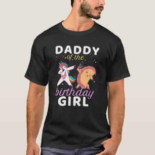Papa vom Geburtstagskind Dabbing Unicorn Kawaii T-Shirt