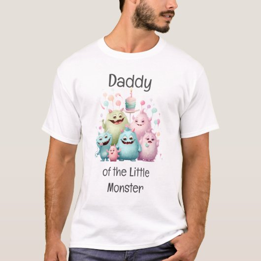 Papa vom kleinen Monster zum Geburtstag T-Shirt (Vorderseite)
