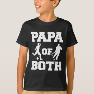 Papa von beiden lustigen Fußball- Hockey- Papa T-Shirt