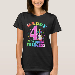 Papa von der 4. Geburtstagsprinzessin 4 Jahre alt  T-Shirt