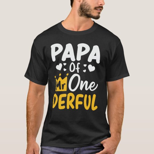 Papa von Onederful I. Birthday Party Matching F T-Shirt (Vorderseite)