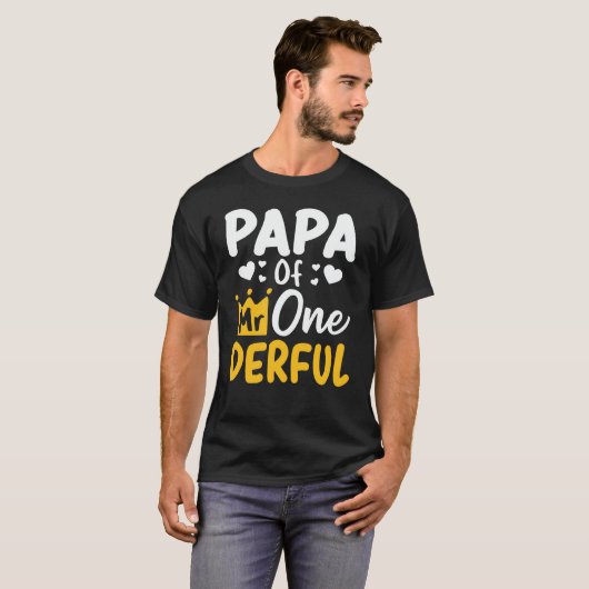 Papa von Onederful I. Birthday Party Matching F T-Shirt (Vorne ganz)