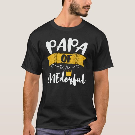 Papa von Onederful I. Birthday Party Matching F T-Shirt (Vorderseite)