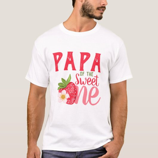 Papa von Sweet One Strawberry 1. Party T-Shirt (Vorderseite)