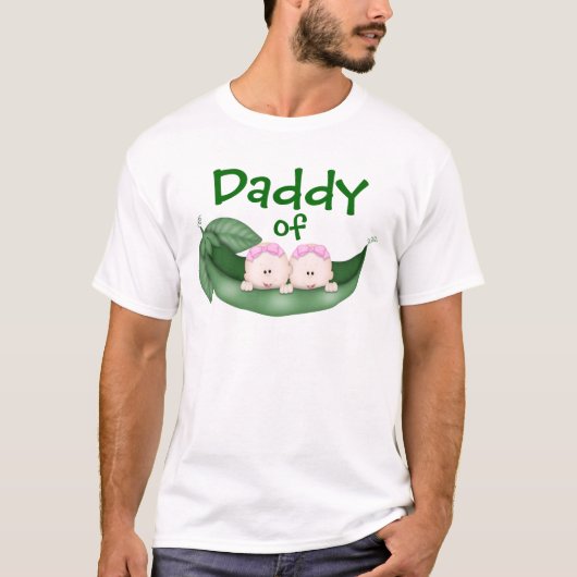 Papa von Twin Girls T-Shirt (Vorderseite)