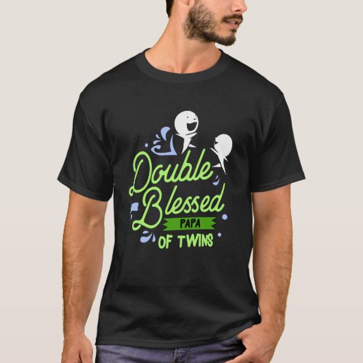 Papa von Twins Großvater Ankündigung Großvater an T-Shirt (Vorderseite)