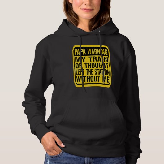 Papa Warning Sign Senior Citizen Humor Memory Jok Hoodie (Vorderseite)