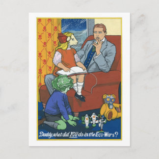 Papa, was hast du in den Ecowars gemacht? Postkarte