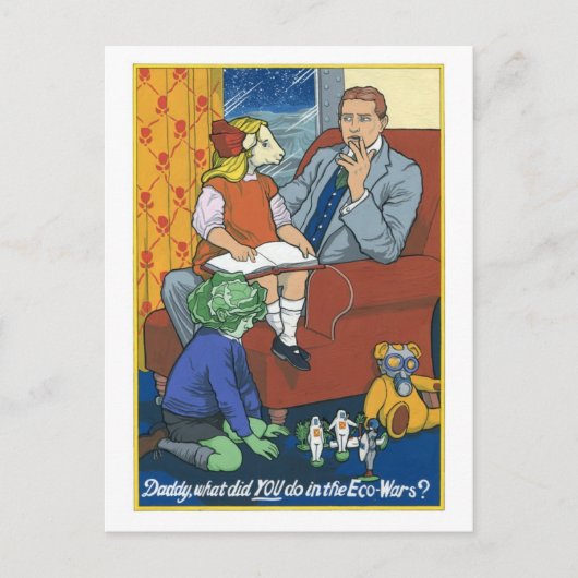 Papa, was hast du in den Ecowars gemacht? Postkarte (Vorderseite)