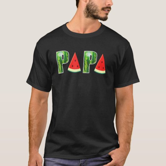 Papa Watermelon Melon Summer Frutti Tutti Party T-Shirt (Vorderseite)