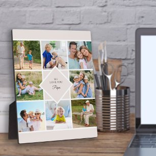 Papa We Liebe Sie 8 Foto Collage Cream Plaque Fotoplatte