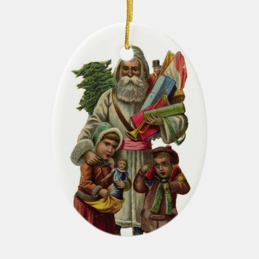 Papa Weihnachten Keramik Ornament (Vorne)