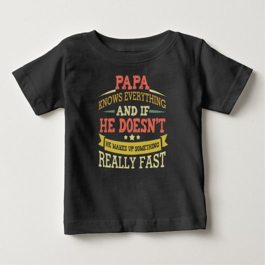 Papa weiß alles baby t-shirt (Vorderseite)