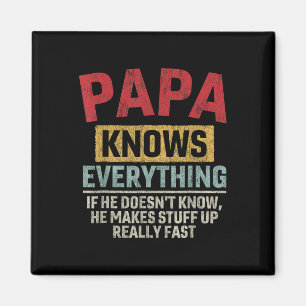 Papa weiß alles Funny Father&# s Day Papa Magnet