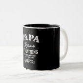 Papa weiß alles - Funny Vathers Day Zweifarbige Tasse (VorderseiteRechts)