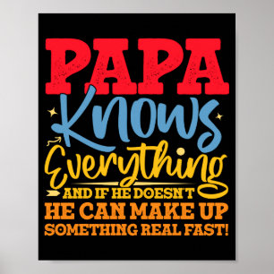 Papa weiß alles Vatertag Cooler Vater Lustig Poster